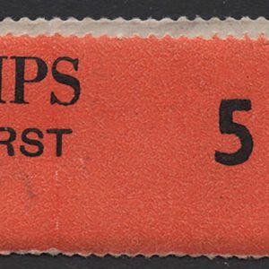 #542 GB 1951 New colours ½d orange W960 coil leader #5 with 3 stamps attached