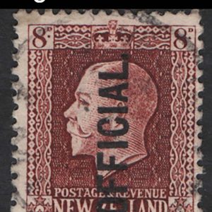 #869 New Zealand 1915 8d red-brown Official fu, seldom seen sgO103 c£225