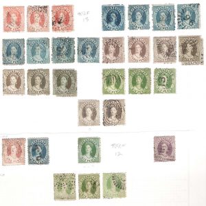 #909 Queensland 1868 used perf 13 & perf 12 range, generally fine