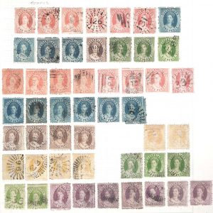 #908 Queensland 1868 used perf 13 & perf 12 range, generally fine, crown/Q wmk