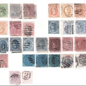 #983 Victoria 1867 ½d - 5s V/crown (pointy crown - type 19) wmk fu range