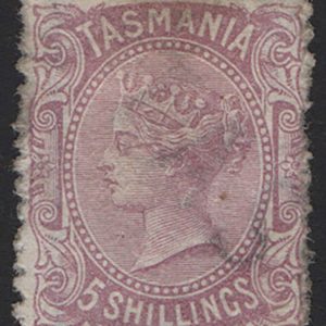 #946 Tasmania 1871 5s purple perf 12 wmk TAS fresh m/mint sg155 c£550