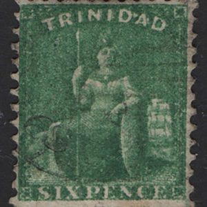 #954 Trinidad 1862 6d thick paper perf 11½, 12 vfu sg62 c£110