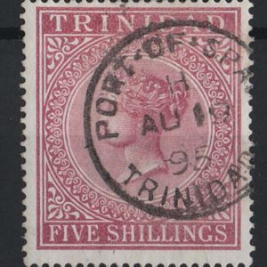 #961 Trinidad 1883 5s wmk CC perf 14 vfu sg113 c£130