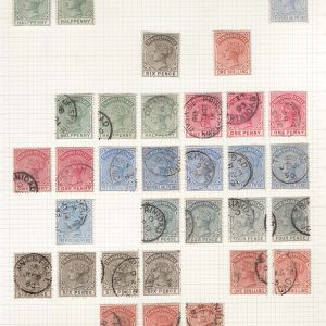 #959 Trinidad 1883 ½d green - 1s perf 14 wmk CA fu + 5x f mint sg106-112