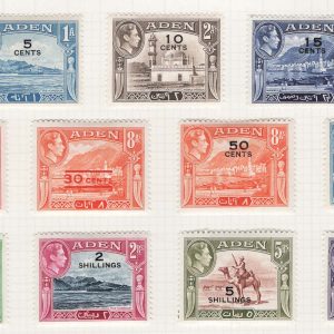 #007 Aden 1951 New currency set of 11 vf mint sg36-46