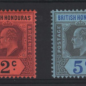 #062 British Honduras 1908 Colour change set of 4 f mint 1c - 25c sg95-100