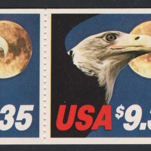 #977 USA 1983 $9.35 Bald Eagle & Moon booklet pane of 3 um sg2044a c£110