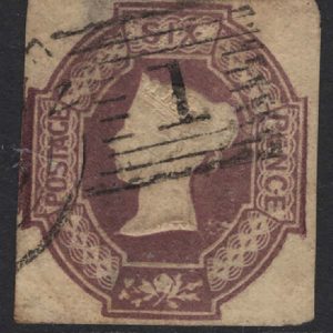 #225 GB 1847 6d embossed used 4 good margins, wmk inverted & reversed