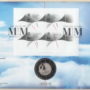#661 GB 1999 Royal Mail Millenium Moment Commemorative Document incl £5 coin