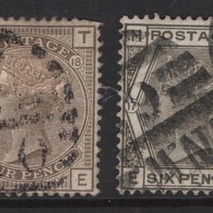 #348 GB 1880 4d plate 17, 6d wmk crown plate 17 (deep shade)