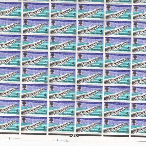 #569 GB 1968 Bridges 4d sg763 complete um sheet of 120 incl r10/6 'O' retouch