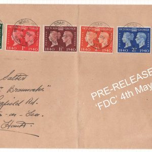 #523 GB 1940 Centenary set PRE-RELEASE 'FDC' New Milton 4th May cds