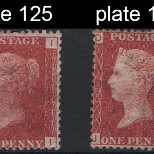 #280 GB 1858 1d plate 199 fresh mint & plate 125 fine unused sg43