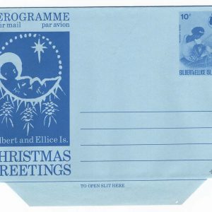 #758 Gilbert & Ellice Is 1965 10c Christmas airletter fine unused, basket weaving theme