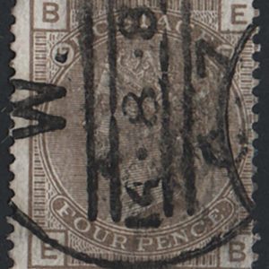 #347 GB 1880 4d grey-brown plate 17 wmk crown sg160 fu cds