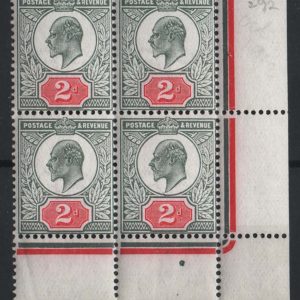 #406 GB 1911 2d grey-green & bright carmine sg292 6th printing (May 1912)