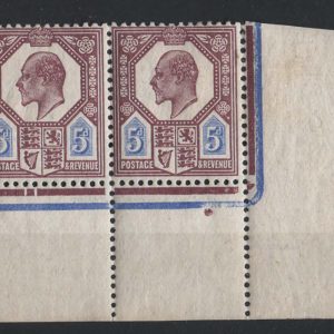 #408 GB 1911 5d dull reddish-purple & blue f mint date cut corner pair