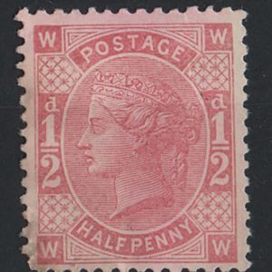 #341 GB 1879 Perkins Bacon ½d tender essay in pale dull claret unused