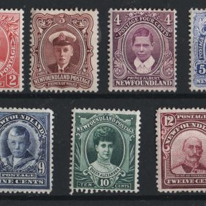 #882 Newfoundland 1911 1c - 15c set of 11 fresh m/mint, heavyish mount sg117-127