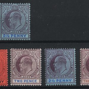 #819 Lagos 1904 MCA chalky paper ½d - 6d f mint (2½d with small letters sg73a)