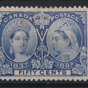 #076 Canada 1897 Jubilee 50c pale ultramarine fresh m/mint, tiny gum thin sg134