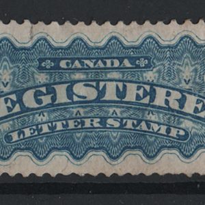 #074 Canada 1875 8c dull blue REGISTERED mint, heavyish mount, small faults sgR9