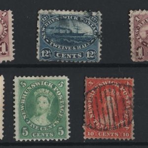 #862 New Brunswick 1860 1c - 17c fu or unused range sg7-19 c£390