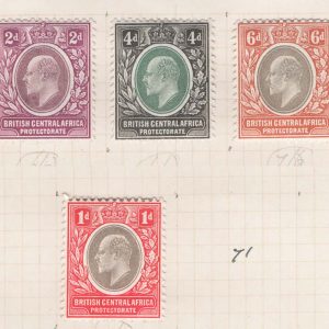 #889 Nyasaland 1903 BCA set up to 1s f mint sg39-62b, also 1907 MCA 1d sg68 c334