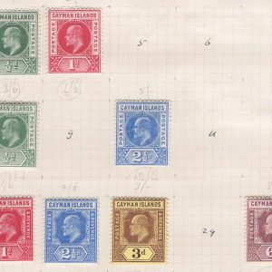 #086 Cayman Is 1902 Small KE7 f mint range between sg3-31 c£100+