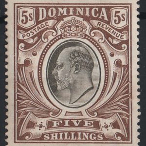 #112 Dominica 1907 MCA 5s black & brown f mint sg46 c£90