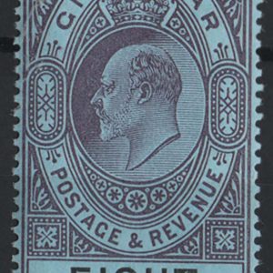 #750 Gibraltar 1903 8s dull purple & black/blue vf mint sg54 c£180