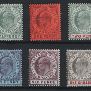 #749 Gibraltar 1903 CA wmk ½d - 1s f mint sg46-51 c£194