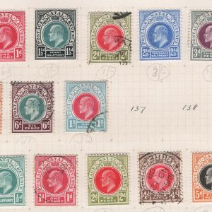 #858 Natal 1902 ½d - 1s m&u, 1904 MCA ½d - 5d m&u sg127-136, 146-153 c£80+