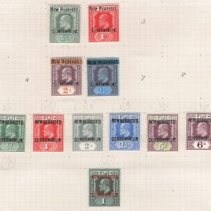 #864 New Hebrides 1908 KE7 f mint range between sg1-16, see scan c£40+