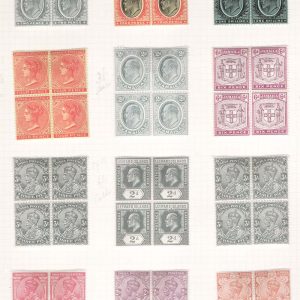 #002 Collections/Mixed Lots range of late QV-KGV in f mint blks of 4, 2 in each um