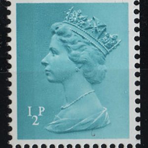 #611 GB 1971 Machin ½p left band abnormally extended perfs um sgX842