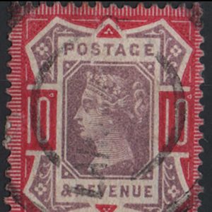 #372 GB 1887 10d dull purple & deep dull carmine sg210a fu c£150
