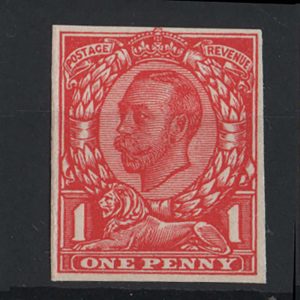 #438 GB 1911 1d die 2 sg345var, 3x different imperf paper trials without wmk, fine