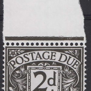 #567 GB 1968 Postage Due 2d no wmk PVA gum um marginal sgD69v c£75 in SG Concise