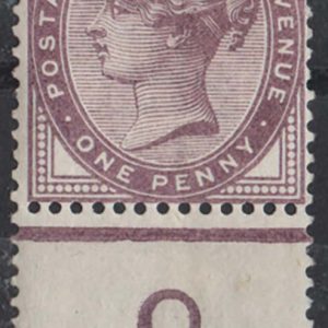 #356 GB 1881 1d lilac sg172 f mint control O(P), variety extra perf strike