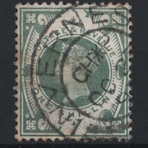 #373 GB 1887 1s deep dull green vfu cds, rich colour sg211