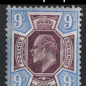 #388 GB 1902 9d deep slate-purple & ultramarine chalky sg251a shade variant vfm