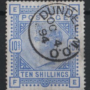 #358 GB 1883 10s ultramarine sg183 vfu, crisp Dundee cds, well centred
