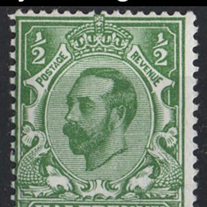 #423 GB 1911 ½d die 1a yellow-green um sg321var scarcer shade Spec N1(5) cat £50