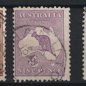 #031 Australia 1929 Small multiple wmk 6d, 9d, 1s fu, perfs as scan sg107-109