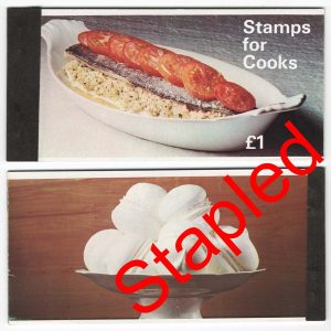 #698 GB Booklets ZP1, 1969 £1 cook book STAPLED - fine & rare