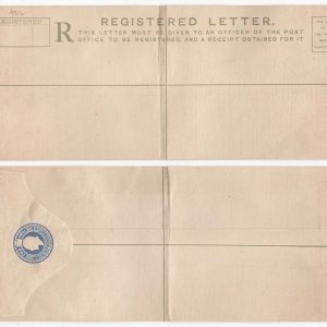 #780 India 1902 KE7 2a registered envelope, fold at centre otherwise fine unused