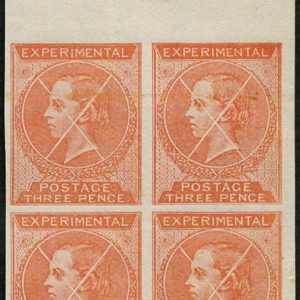 #288 GB 1861 DE LA RUE EXPERIMENTAL ESSAY 3d IN ORANGE, King of Portugal Head