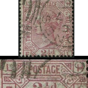#324 GB 1873 2½d plate 2 sg140 ERROR OF LETTERING LH-FL vfu, part 1876 cds
